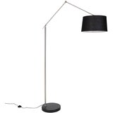 QAZQA Moderna talna svetilka jekleno platneno senčnik črn 45 cm - Editor | Shoptok.si