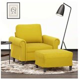 vidaXL Fotelj s stolčkom za noge rumen 60 cm žamet | Shoptok.si