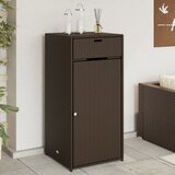  The Living Store Vrtna omara za shranjevanje rjava 55x55x111 cm poli ratan - Vrtna Omara, (21472876) Cene