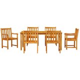  Vrtni set za objed 7 pcs Smeđa Čvrsto drvo akacije | shoptok.hr