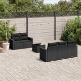 vidaXL 6-dijelni set vrtnih sofa s jastucima crni od poliratana | shoptok.hr
