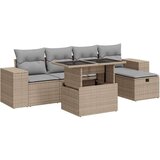 vidaXL 6-dijelni set vrtnih sofa s jastucima bež od poliratana | shoptok.hr