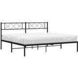 Metalni okvir za krevet s uzglavljem crni 183x213 cm | shoptok.hr
