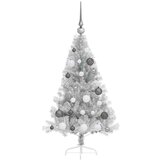  Umjetna preddekorirana božićna jelka srebrna 120 cm PET | Shoptok.si