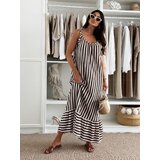 Beloved Moraira maxi bombažna obleka rjava | Shoptok.si