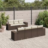  8-dijelni set vrtnih sofa s jastucima smeđi od poliratana | shoptok.hr