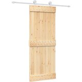  Klizna vrata Prirodna i bijela 80 x 210 cm Čvrsta borovina | shoptok.hr