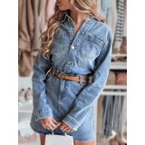 DStreet Sukienka damska mini one size JINELLA z paskiem niebieska | Shoptok.si