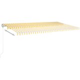 vidaXL Avtomatska tenda LED + senzor 600x300 cm rumeno/bela | Shoptok.si