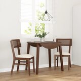 vidaXL Jedilni stoli z blazinami 2 kosa Brown Solid Wood Rubber | Shoptok.si