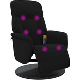  Masažni naslanjač z oporo za noge črn žamet | Shoptok.si