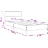  Okvir kreveta s uzglavljem Crni hrast 80 x 200 cm | shoptok.hr