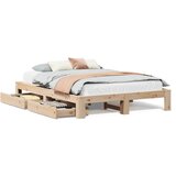 Maison Chic Posteljni okvir - Dvoposteljna postelja - Zakonska postelja brez vzmetnice 140x190 cm trdna borovina-J10714, (21772394) | Shoptok.si