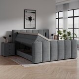 Premium Living Postelja Boxspring Elysia, Temno Siva, 200x200 | Shoptok.si