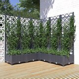 vidaXL Cvetlično korito z oporno mrežo temno sivo 120x120x121,5 cm PP Cene