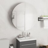  Kupaonski ormarić s okruglim ogledalom LED Siva 54x54x17,5 cm | shoptok.hr