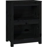Maison Chic Knjižna omara - Knjižni regal črna 50x35x68 cm trdna borovina, (21724632) Cene