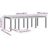  Vrtna miza Rjava 250x100x73 cm Poli ratan, (22008369) | Shoptok.si