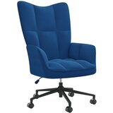  The Living Store Stol za sproščanje moder žamet - Stol Za Sproščanje, (21449287) Cene