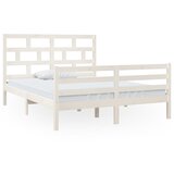 The Living Store Posteljni okvir bel iz trdnega lesa 150x200 cm - Posteljni Okvir, (21524875) | Shoptok.si