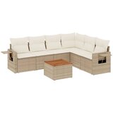 Maison Chic Seti vrtnega pohištva - Vrtna garnitura - Vrtni pohištvo set 7-delna z blazinami bež poli ratan, (21804474) | Shoptok.si