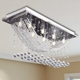 vidaXL Stropna Svetilka z Bleščečimi Kristali 8 x G9 29 cm Bela Cene