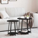  Set pomoćnih stolića s policom 2 pcs Crni hrast | shoptok.hr