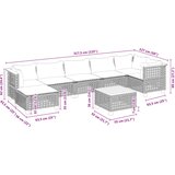  8-dijelni set vrtnih sofa od poliratana s jastucima crni Crna 55 x 55 x 36 cm | Shoptok.si