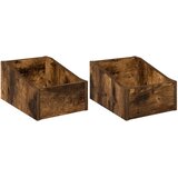  Kutija za LP ploče 2 kom. Dimljeni hrast 23 x 33 x 16 cm | shoptok.hr