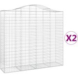 Lučne gabionske košare 2 kom 200x50x180/200cm pocinčano željezo | shoptok.hr