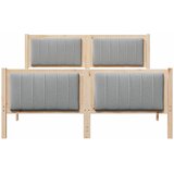  Okvir kreveta s uzglavljem Smeđa i svijetlo siva 135 x 190 cm | shoptok.hr