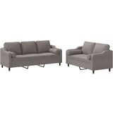  2-dijelni set sofa s jastucima smeđesivi od tkanine | shoptok.hr