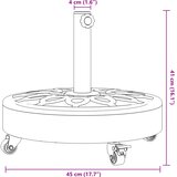  Baza suncobrana s kotačima za stupove Ø 38/48 mm 27 kg okrugla | shoptok.hr