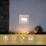 VIVALET 8x vgradna LED svetilka za stopnice 3000K, IP65 | Shoptok.si