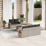  6-dijelni set vrtnih sofa od poliratana s jastucima svjetlosivi | shoptok.hr