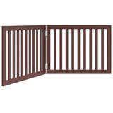  Vrata za pse s 2 panela sklopiva smeđa 160 cm od drva topole | shoptok.hr