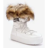 Kesi Women's lace-up snow boots white Santero