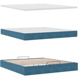 vidaXL Otomanski krevet s madracem&amp LED tamnoplavi 180x200cm baršunasti | shoptok.hr