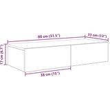 vidaXL Stenska polica s predali artisan hrast 80x33x17 cm inž. les, (5000200522) | Shoptok.si