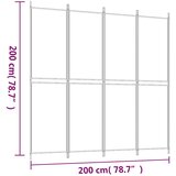Sobna pregrada s 4 panela crna 200 x 200 cm od tkanine | Eponuda.ba