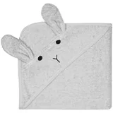 sivi pamučni dječji ručnik s kapuljačom Rabbit