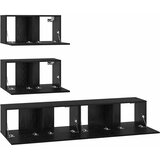  Set TV komoda 4 kom. Crni hrast Konstruirano drvo Crna 80 x 30 x 30 cm | shoptok.hr