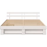  Krevetna konstrukcija Bijelo 200 x 200 cm Čvrsto borovo drvo | shoptok.hr