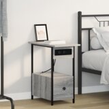 vidaXL Nočna omarica Siva sonoma 60 x 30 x 61 cm Konstruiran les Cene