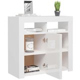 vidaXL komoda z LED lučkami visok sijaj bela 80x35x75 cm | Shoptok.si