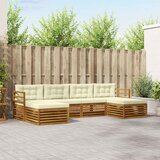 Setovi sofa 6 pcs Prirodna i krem Čvrsto drvo akacije | shoptok.hr