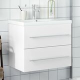  The Living Store Kopalniška omarica z umivalnikom bela - Omarica Za Umivalnik Za Kopalnico, (21442929) Cene