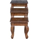  Stol za slaganje 3 pcs Smeđa Čvrsto mahagonijevo drvo | shoptok.hr