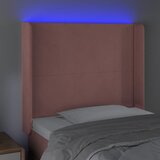  LED uzglavlje ružičasto 93x16x118/128 cm baršunasto | shoptok.hr