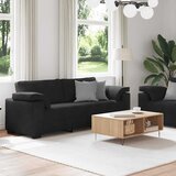  Dvodijelni set sofa s jastucima, crni baršun | Shoptok.si